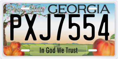 GA license plate PXJ7554