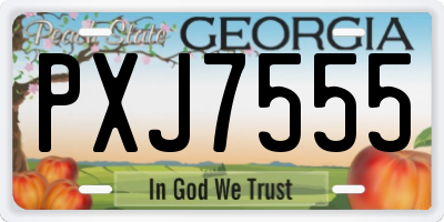 GA license plate PXJ7555
