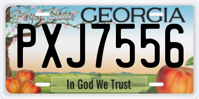GA license plate PXJ7556