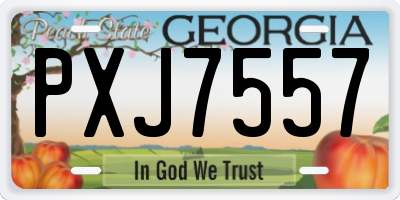 GA license plate PXJ7557