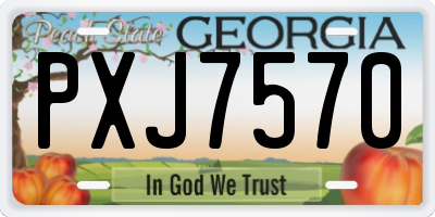 GA license plate PXJ7570