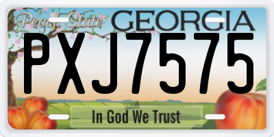 GA license plate PXJ7575