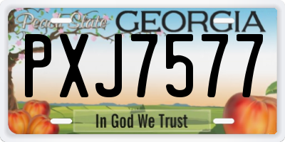 GA license plate PXJ7577