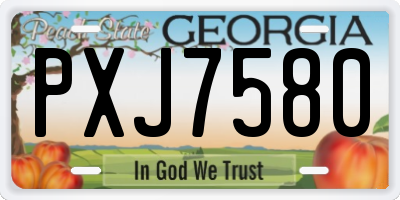 GA license plate PXJ7580