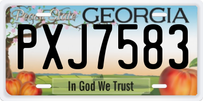 GA license plate PXJ7583