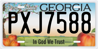 GA license plate PXJ7588