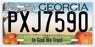 GA license plate PXJ7590