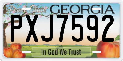 GA license plate PXJ7592