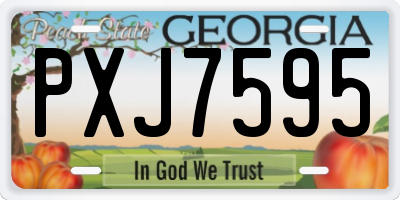 GA license plate PXJ7595