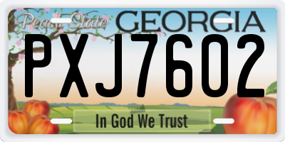 GA license plate PXJ7602