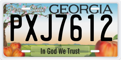 GA license plate PXJ7612