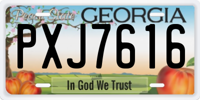 GA license plate PXJ7616