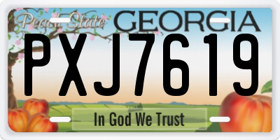 GA license plate PXJ7619