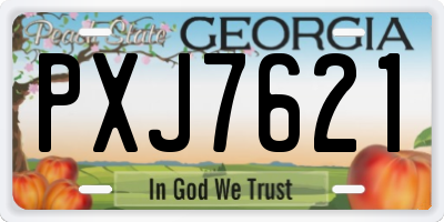 GA license plate PXJ7621