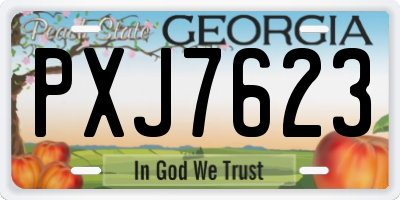 GA license plate PXJ7623