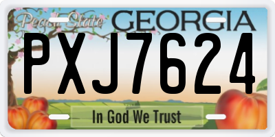 GA license plate PXJ7624