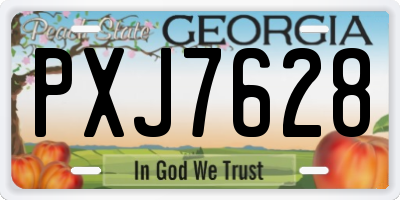 GA license plate PXJ7628