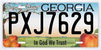 GA license plate PXJ7629