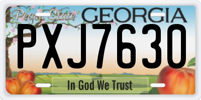 GA license plate PXJ7630