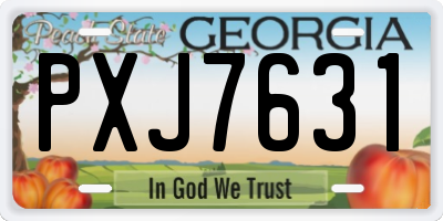 GA license plate PXJ7631