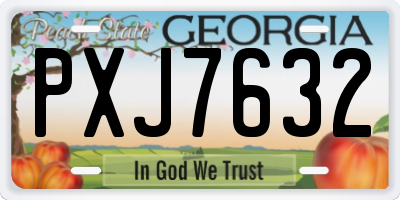 GA license plate PXJ7632