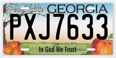 GA license plate PXJ7633