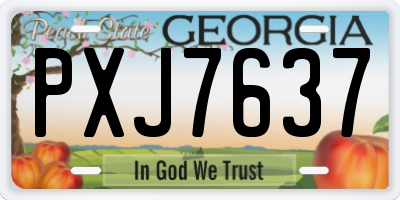 GA license plate PXJ7637