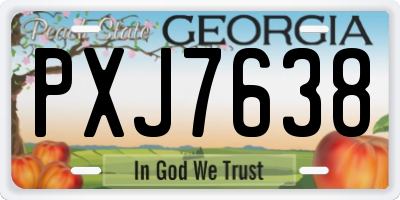 GA license plate PXJ7638