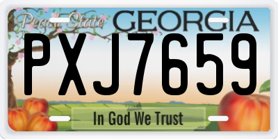 GA license plate PXJ7659