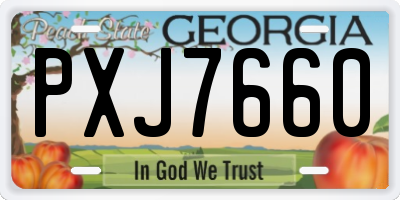 GA license plate PXJ7660