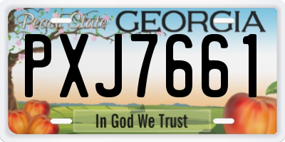 GA license plate PXJ7661