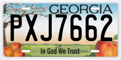 GA license plate PXJ7662