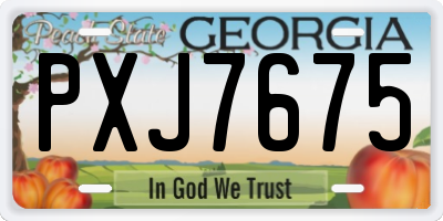 GA license plate PXJ7675