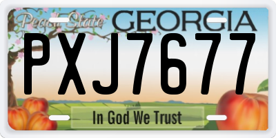 GA license plate PXJ7677