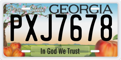 GA license plate PXJ7678