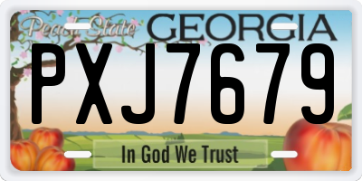 GA license plate PXJ7679