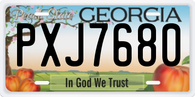 GA license plate PXJ7680