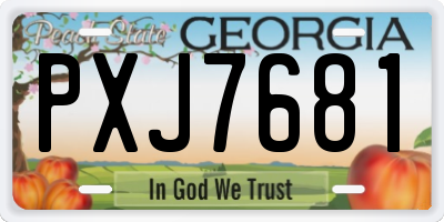 GA license plate PXJ7681
