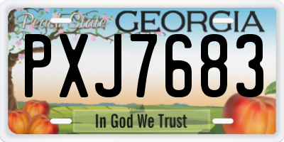GA license plate PXJ7683