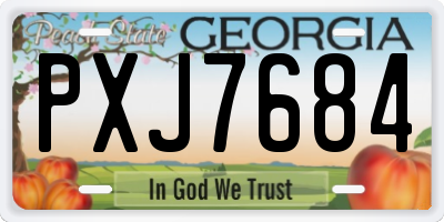 GA license plate PXJ7684