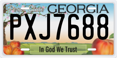 GA license plate PXJ7688