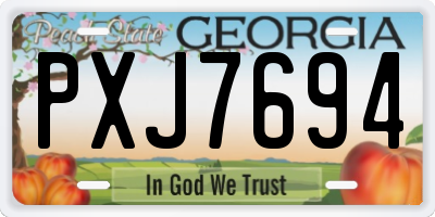 GA license plate PXJ7694