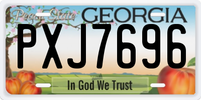 GA license plate PXJ7696