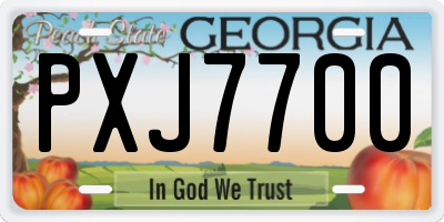 GA license plate PXJ7700