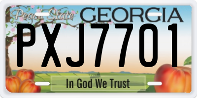GA license plate PXJ7701