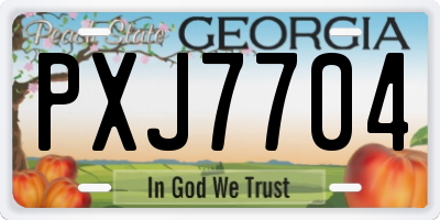 GA license plate PXJ7704