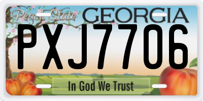 GA license plate PXJ7706