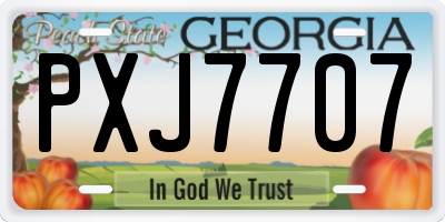 GA license plate PXJ7707