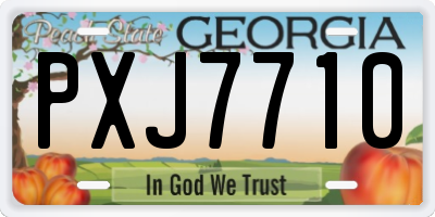 GA license plate PXJ7710