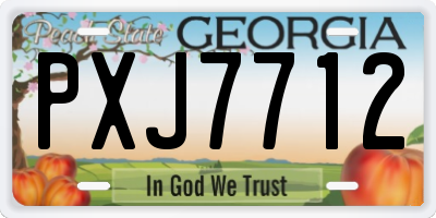GA license plate PXJ7712